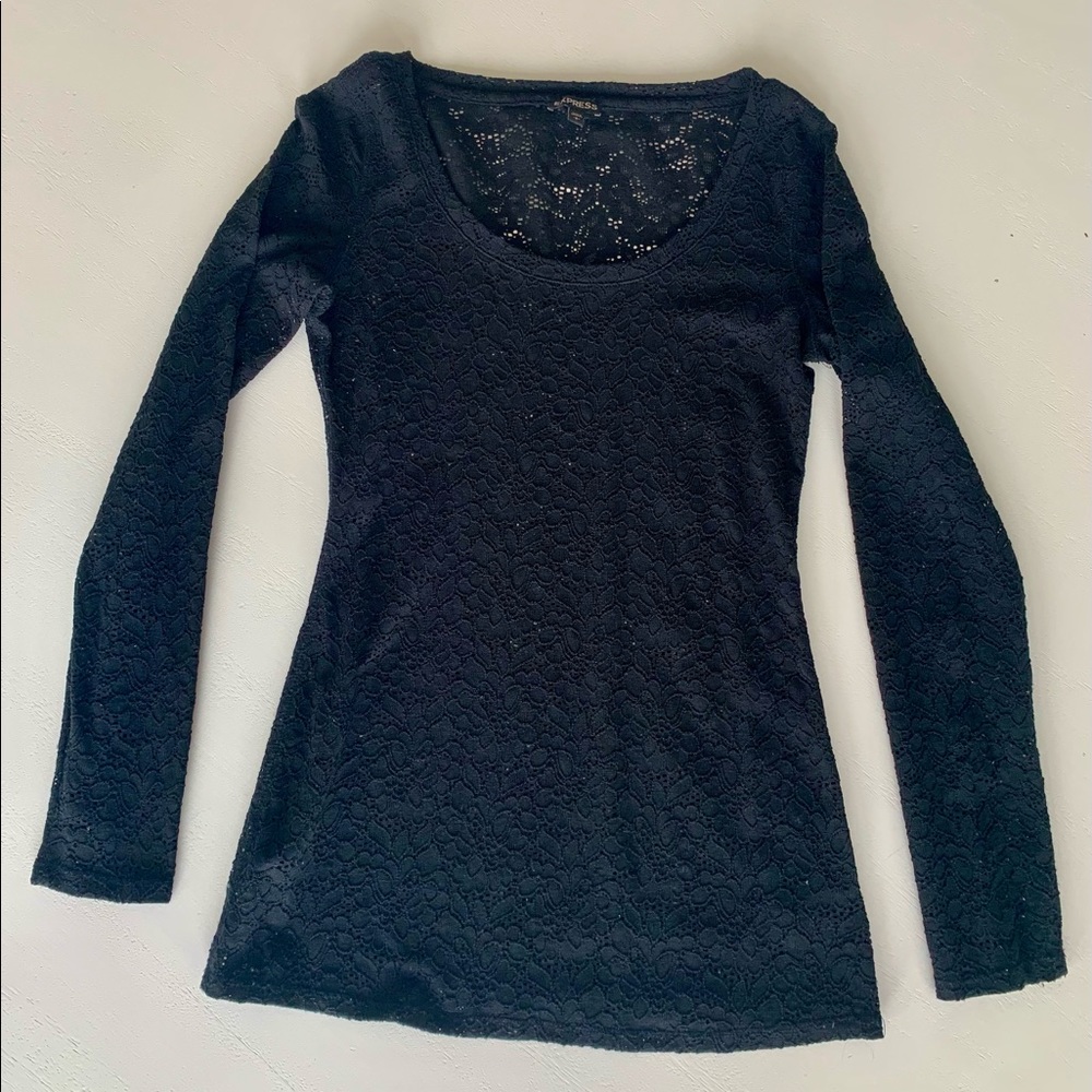 Express lace black shirt Small